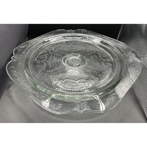 VTG Indiana Glass Madrid Pattern Footed Cake Plate Stand 10.25" Depression Glass